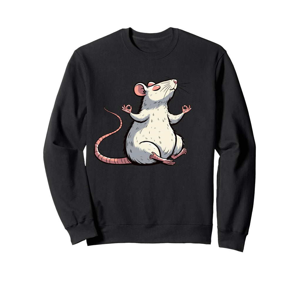 Meditation Rat Mouse Yoga Pose Sweatshirt - Aesthetic Graphic Unisex - T-Shirt, Sweatshirt, Hoodie