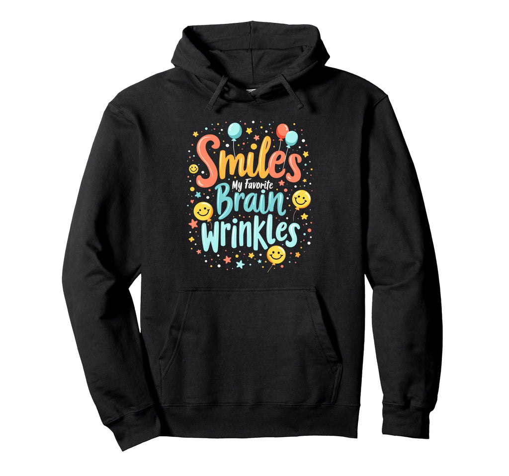 Smiles My Favorite Brain Wrinkles Hoodie - Aesthetic Graphic Unisex - T-Shirt, Sweatshirt, Hoodie