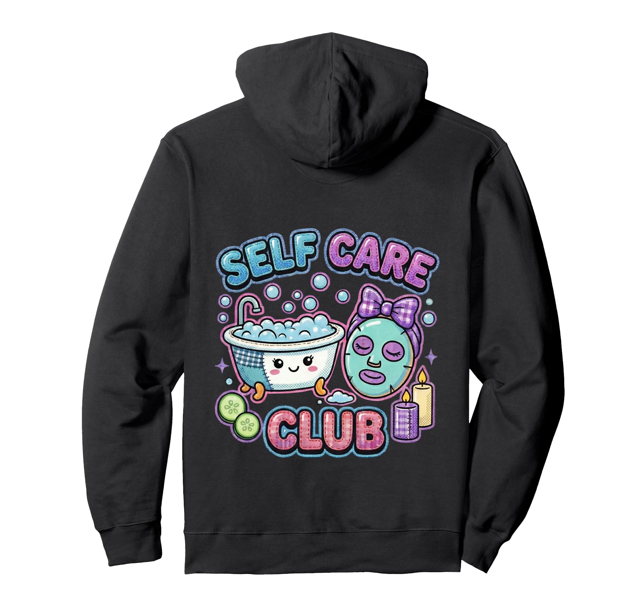 Self Care Club Kawaii Spa Day Bubble Hoodie - Fun Novelty Design Unisex - T-Shirt, Sweatshirt, Hoodie