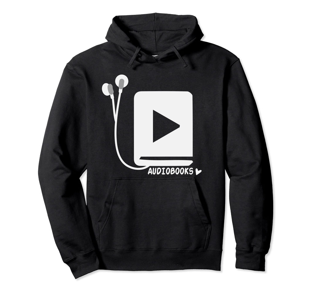 Audio Book Lover Headphone Funny Book Hoodie - Minimalist Print Unisex - T-Shirt, Sweatshirt, Hoodie