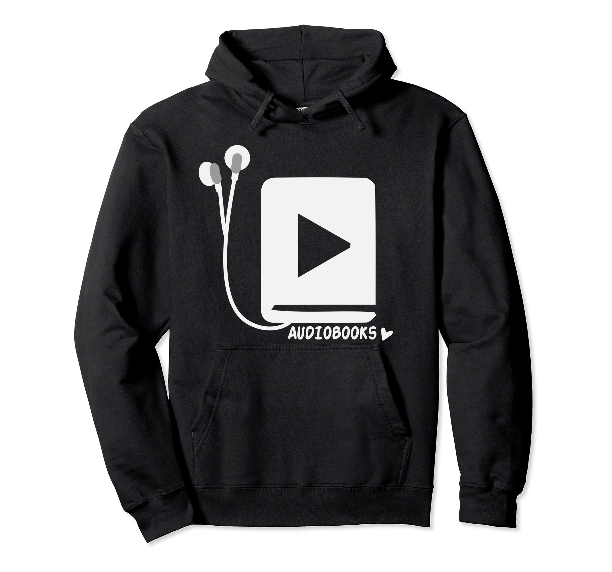 Audio Book Lover Headphone Funny Book Hoodie - Minimalist Print Unisex - T-Shirt, Sweatshirt, Hoodie