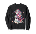 Reading Library Unicorn Read Books Lover Sweatshirt - Graphic Print Unisex - T-Shirt, Sweatshirt, Hoodie
