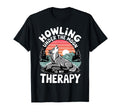 Howling Under Moon Is My Therapy Wolf T-Shirt - Aesthetic Graphic Men Women - T-Shirt, Sweatshirt, Hoodie