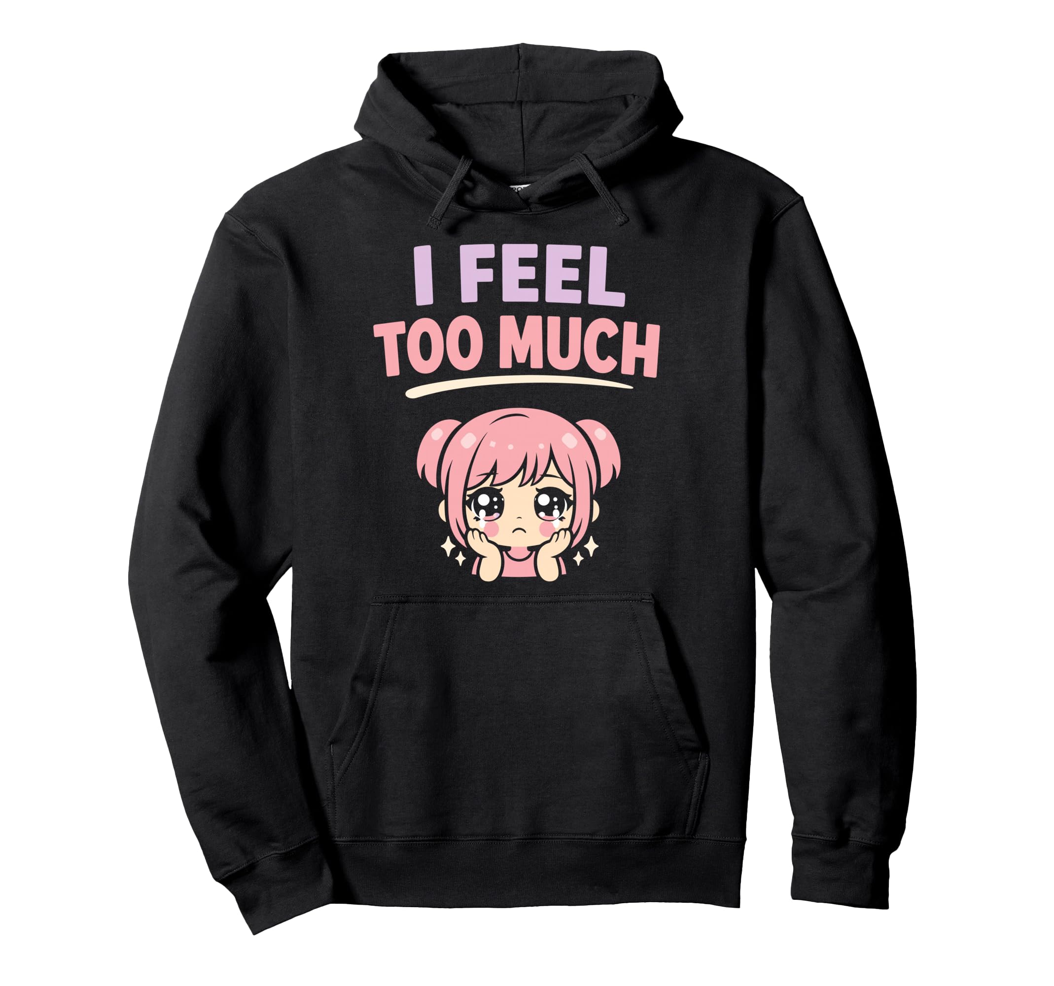 Anime Anxiety Overthinking Weeb Kawaii Hoodie - Trendy Graphic Unisex - T-Shirt, Sweatshirt, Hoodie