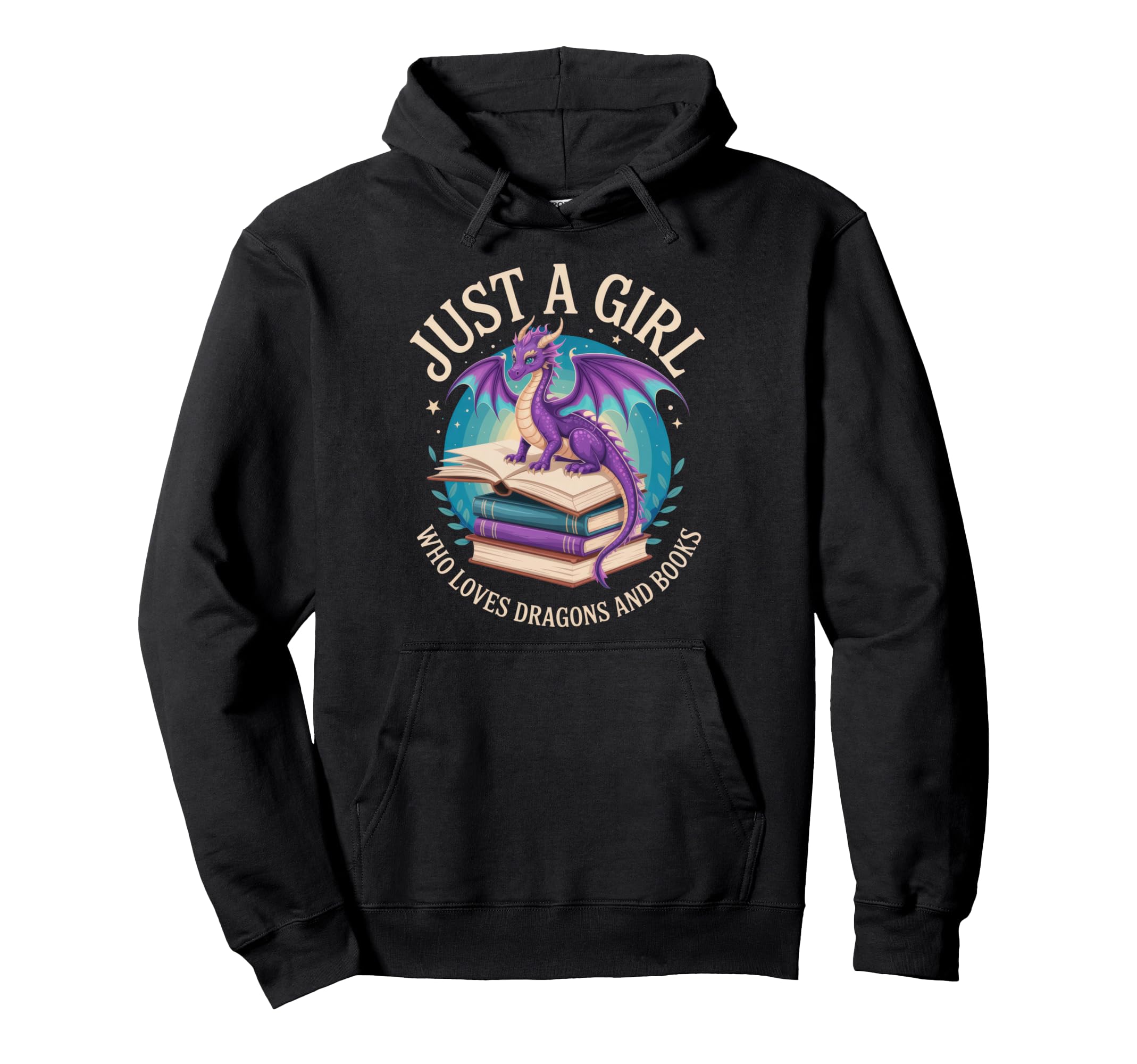 Just Who Loves Dragons And Books Hoodie - Casual Everyday Wear Men Women - T-Shirt, Sweatshirt, Hoodie
