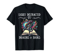 Easily Distracted Dragons Books Bookworm T-Shirt - Graphic Print Men Women - T-Shirt, Sweatshirt, Hoodie