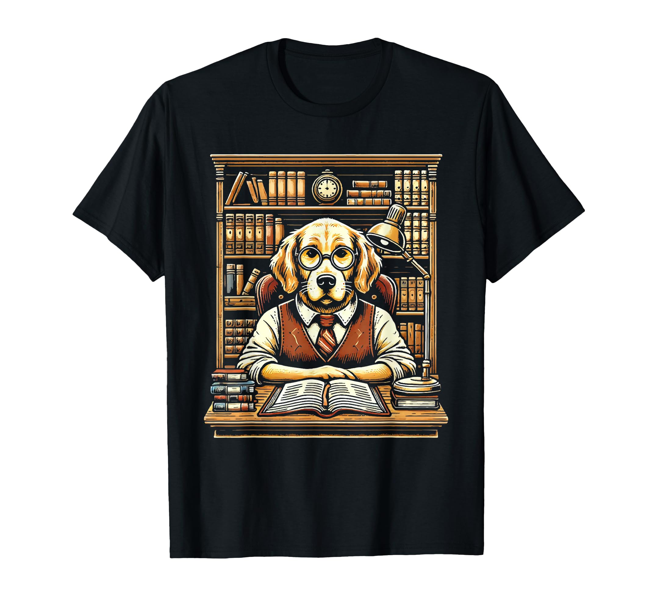 Dog Librarian Library Book Reading T-Shirt - Fun Novelty Design for Adults - T-Shirt, Sweatshirt, Hoodie