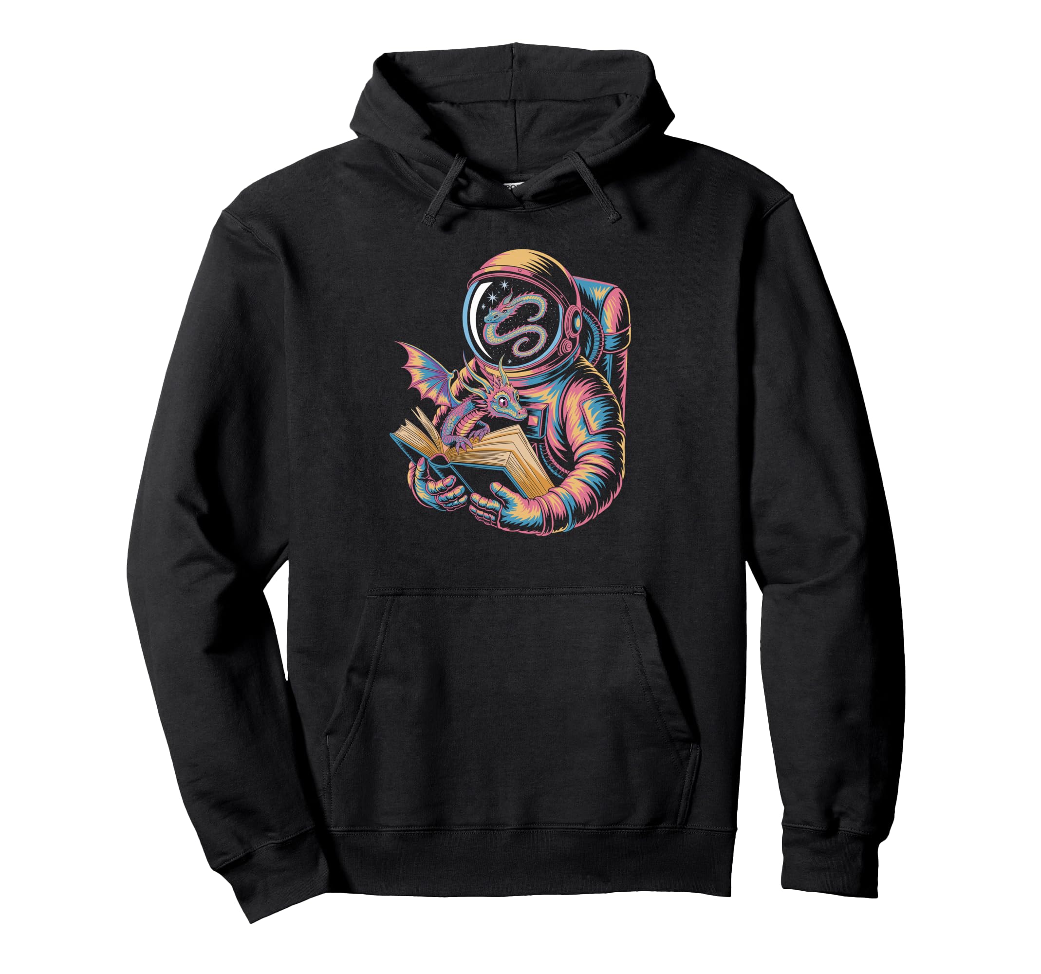 Space Reader Discovering Colorful Galaxy Hoodie - Custom Art Print Unisex - T-Shirt, Sweatshirt, Hoodie