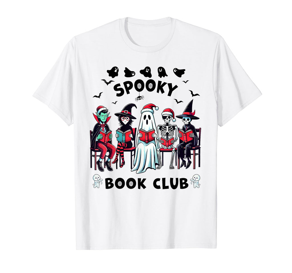 Spooky Book Club Halloween Witch T-Shirt - Casual Everyday Wear Men Women - T-Shirt, Sweatshirt, Hoodie