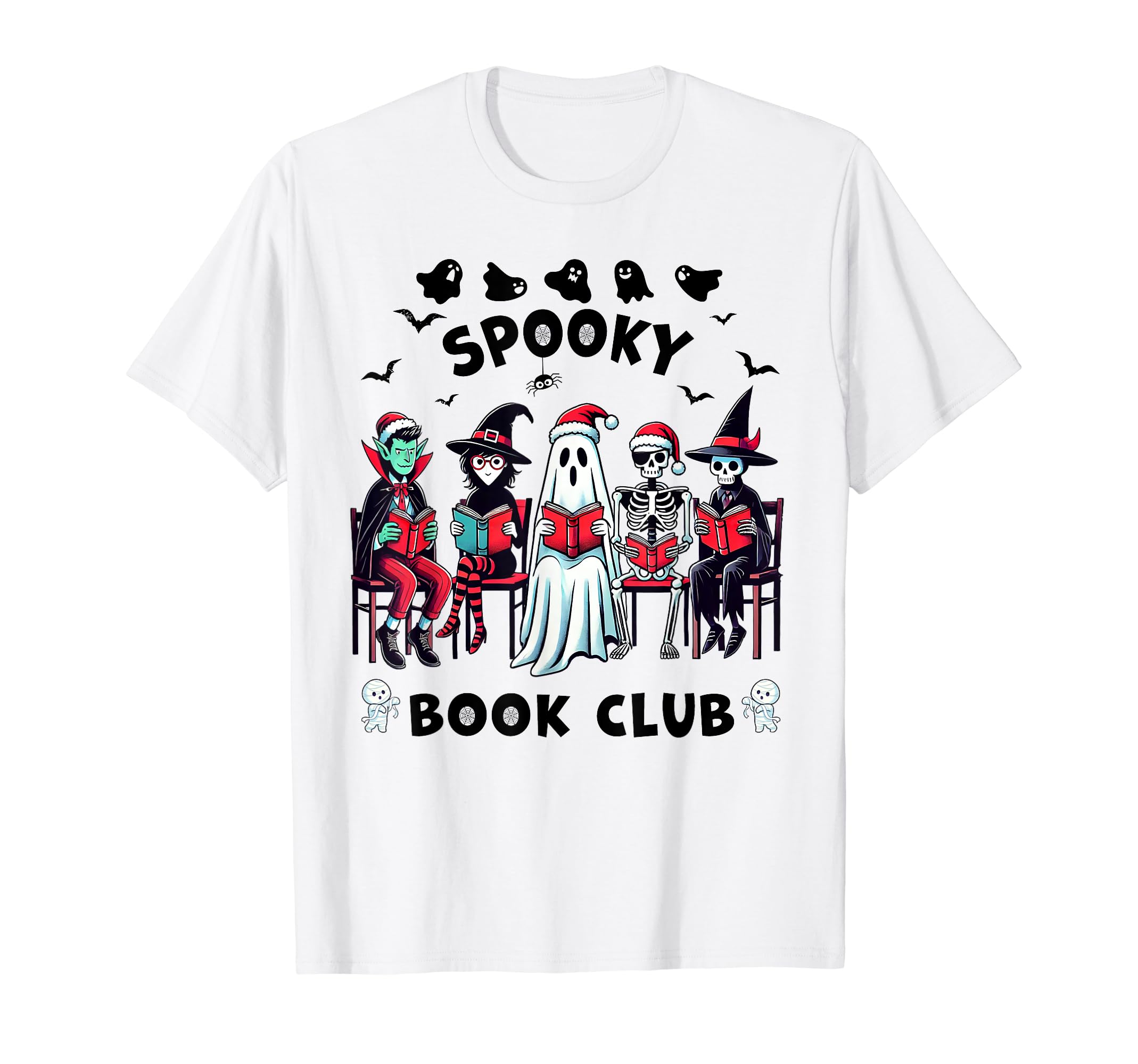 Spooky Book Club Halloween Witch T-Shirt - Casual Everyday Wear Men Women - T-Shirt, Sweatshirt, Hoodie
