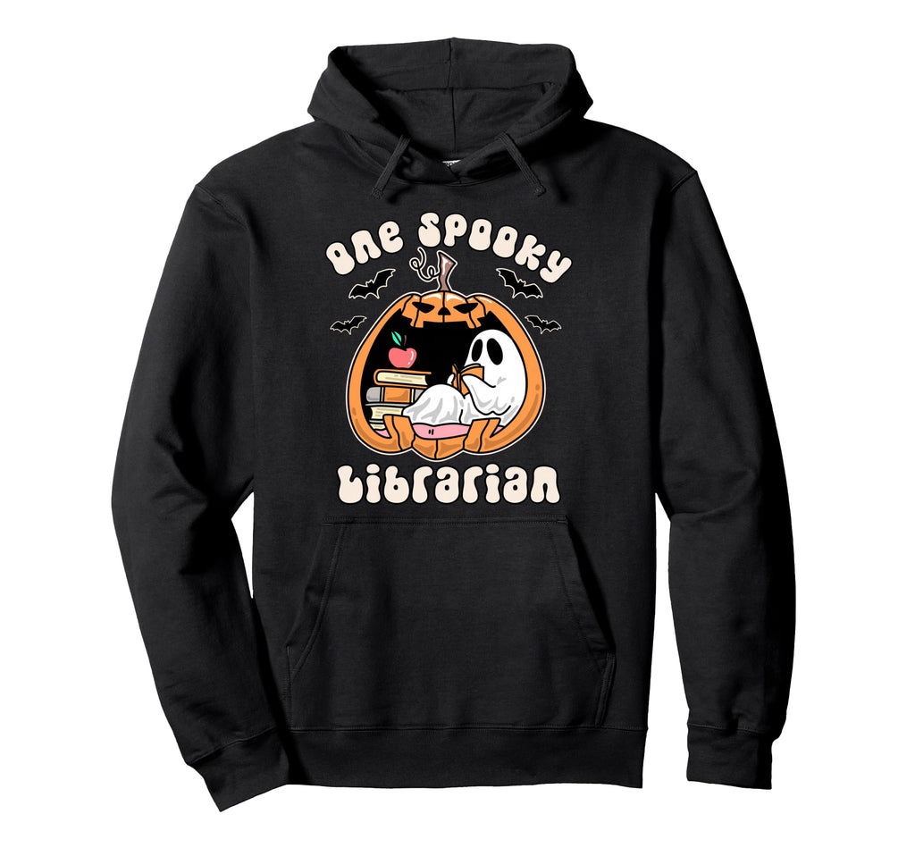 Halloween Ghost One Spooky Librarian Hoodie - Custom Art Print Men Women - T-Shirt, Sweatshirt, Hoodie