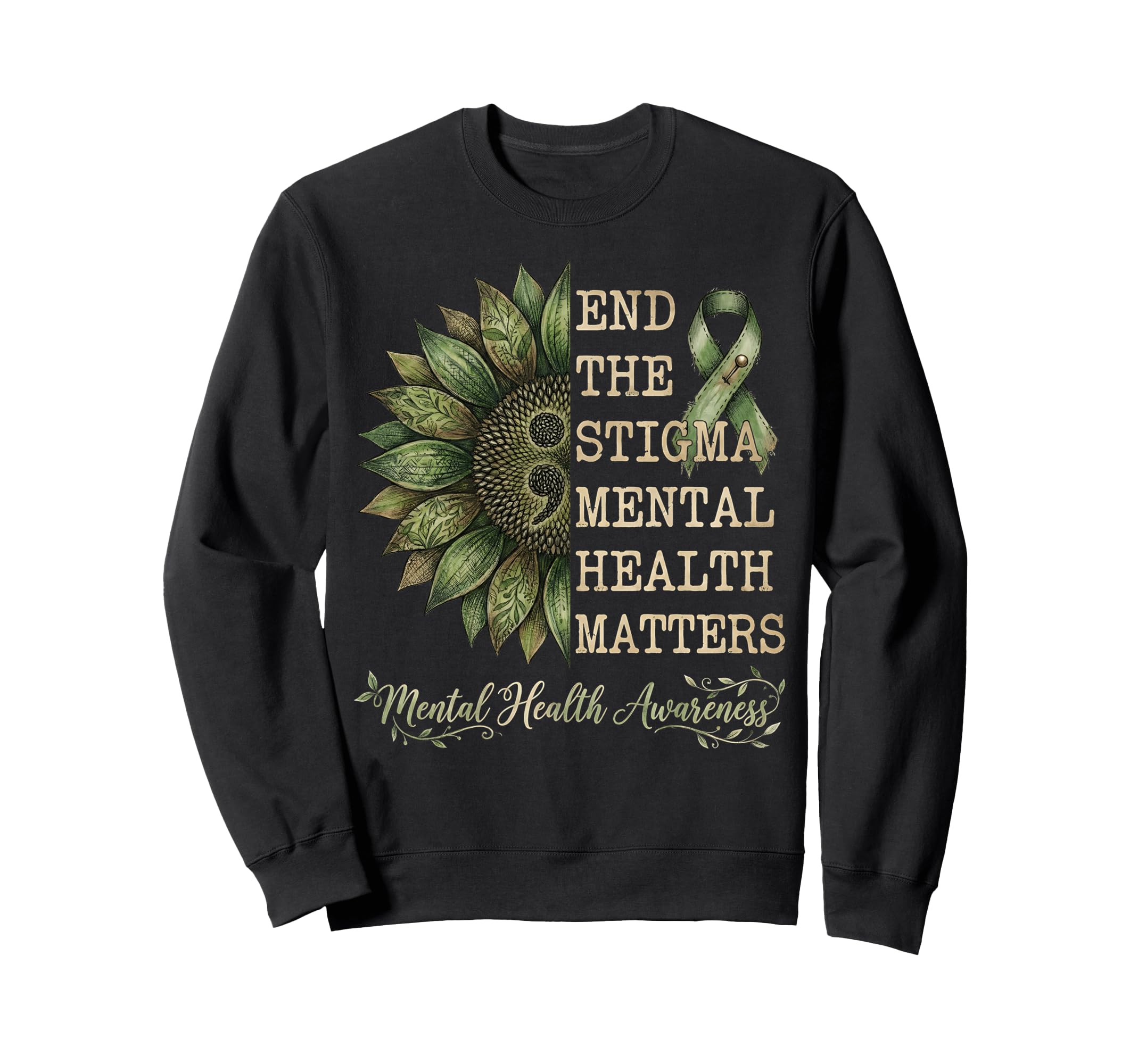 End Stigma Mental Health Sweatshirt - Casual Everyday Wear Men Women - T-Shirt, Sweatshirt, Hoodie