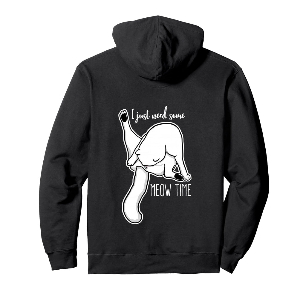 Funny Self Care Cat Licking Itself Hoodie - Minimalist Print for Adults - T-Shirt, Sweatshirt, Hoodie