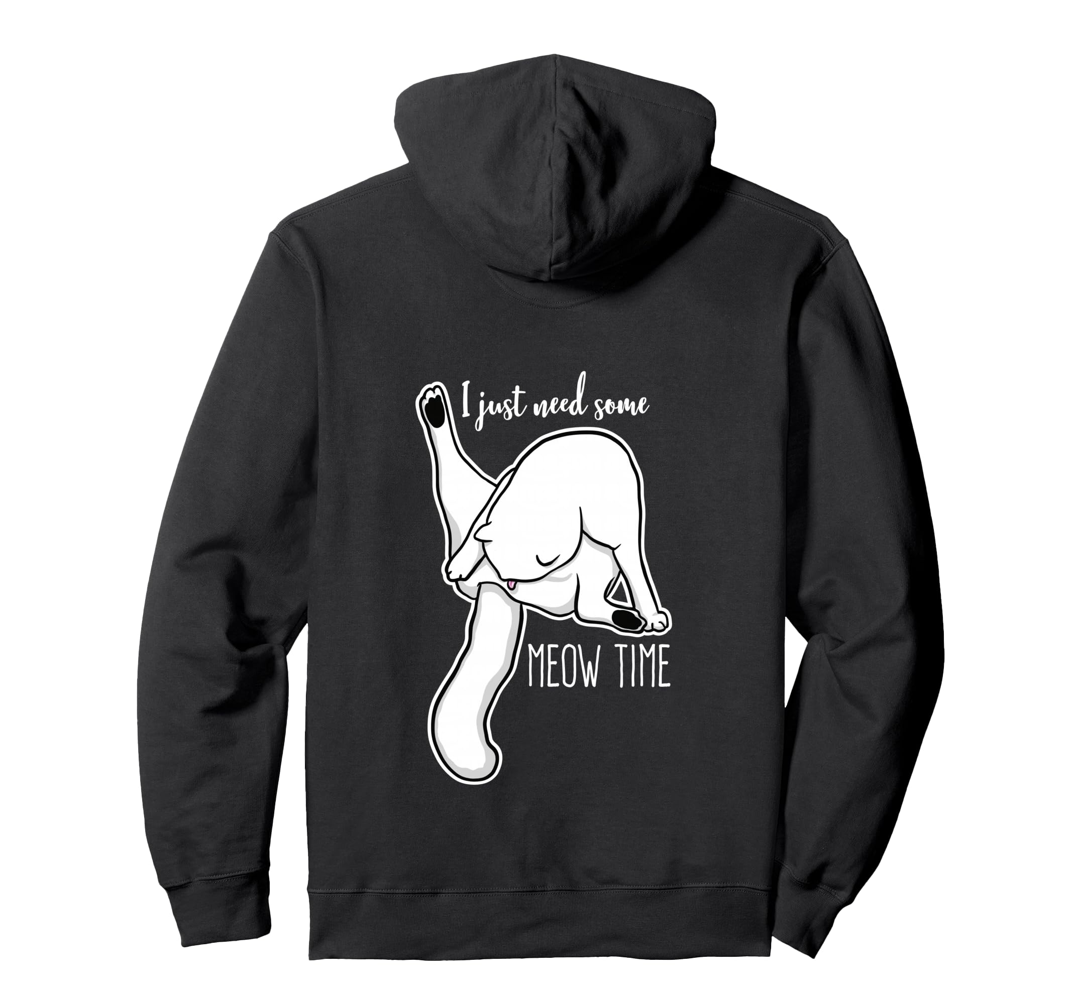 Funny Self Care Cat Licking Itself Hoodie - Minimalist Print for Adults - T-Shirt, Sweatshirt, Hoodie