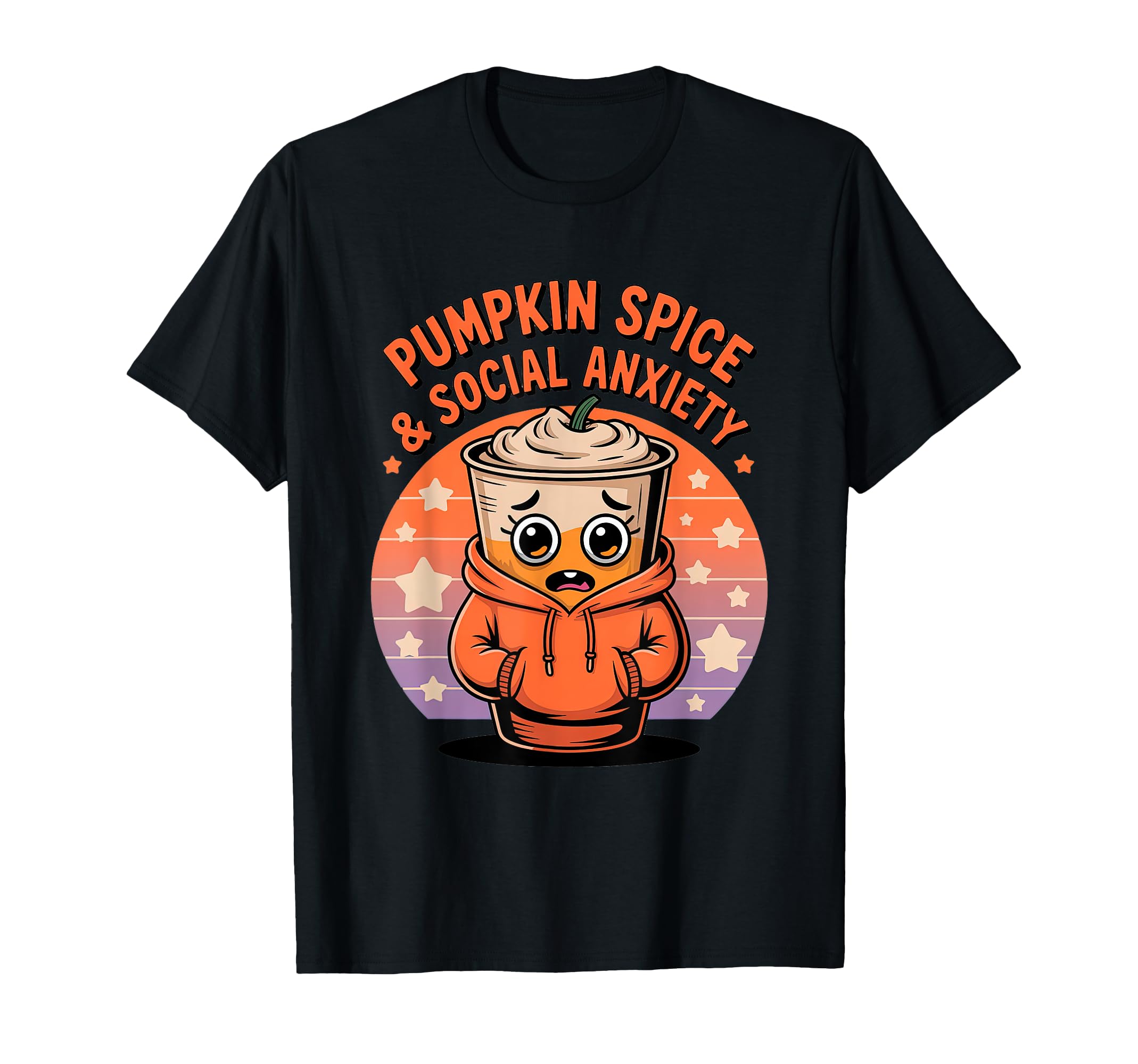 Pumpkin Spice Social Anxiety Fall T-Shirt - Minimalist Print Men Women - T-Shirt, Sweatshirt, Hoodie