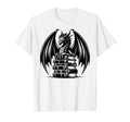 Gothic Dragon Stack Books Reading T-Shirt - Casual Everyday Wear Men Women - T-Shirt, Sweatshirt, Hoodie