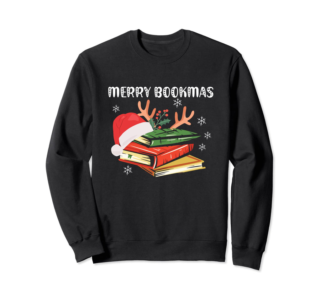 Merry Bookmas Bookworm Book Lover Sweatshirt - Streetwear Style Men Women - T-Shirt, Sweatshirt, Hoodie
