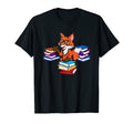Fox Nerd Reading Books Bookworm T-Shirt - Custom Art Print for Adults - T-Shirt, Sweatshirt, Hoodie