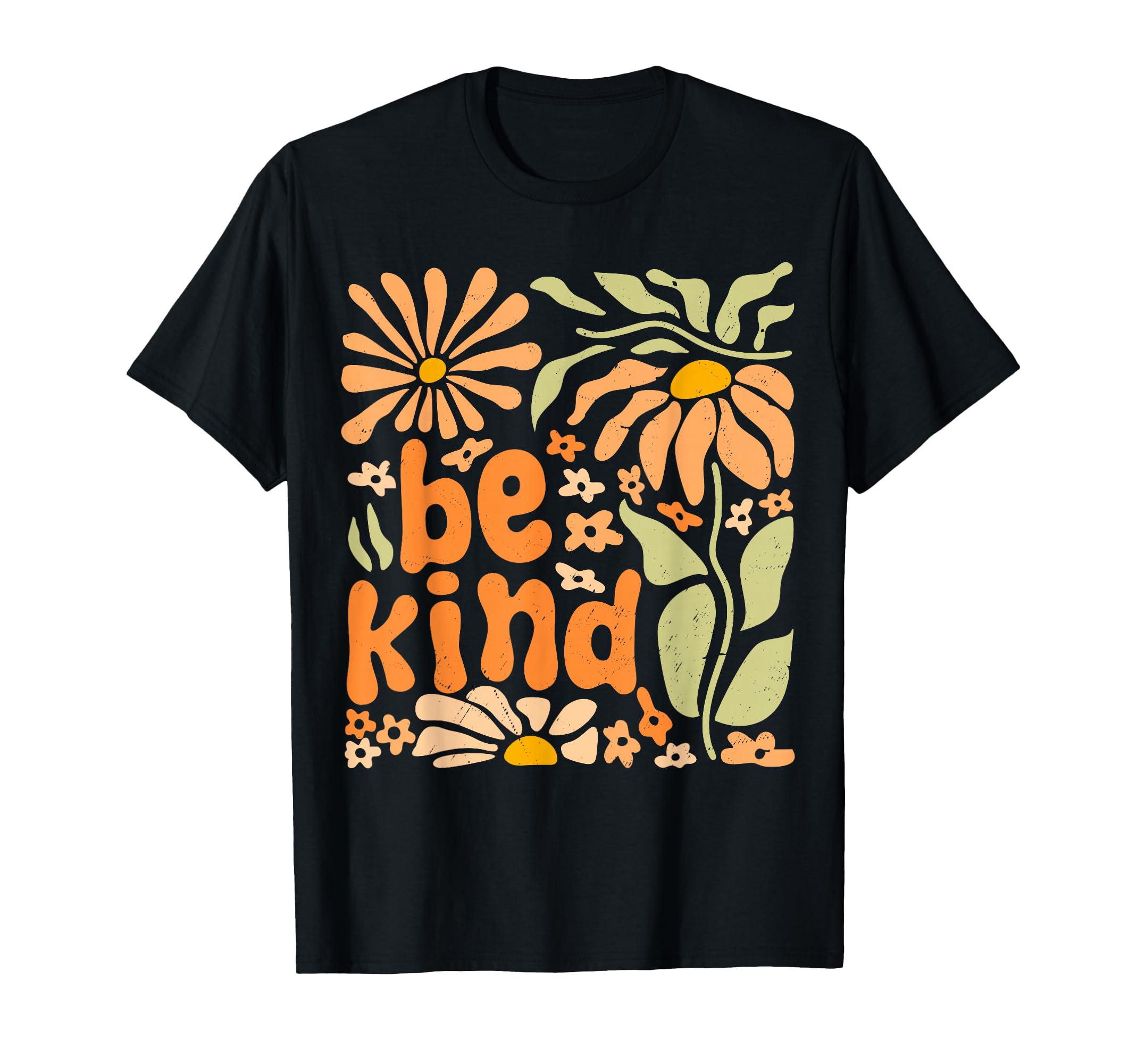 Be Kind Floral Positive Boho Flowers T-Shirt - Unique Graphic Men Women - T-Shirt, Sweatshirt, Hoodie