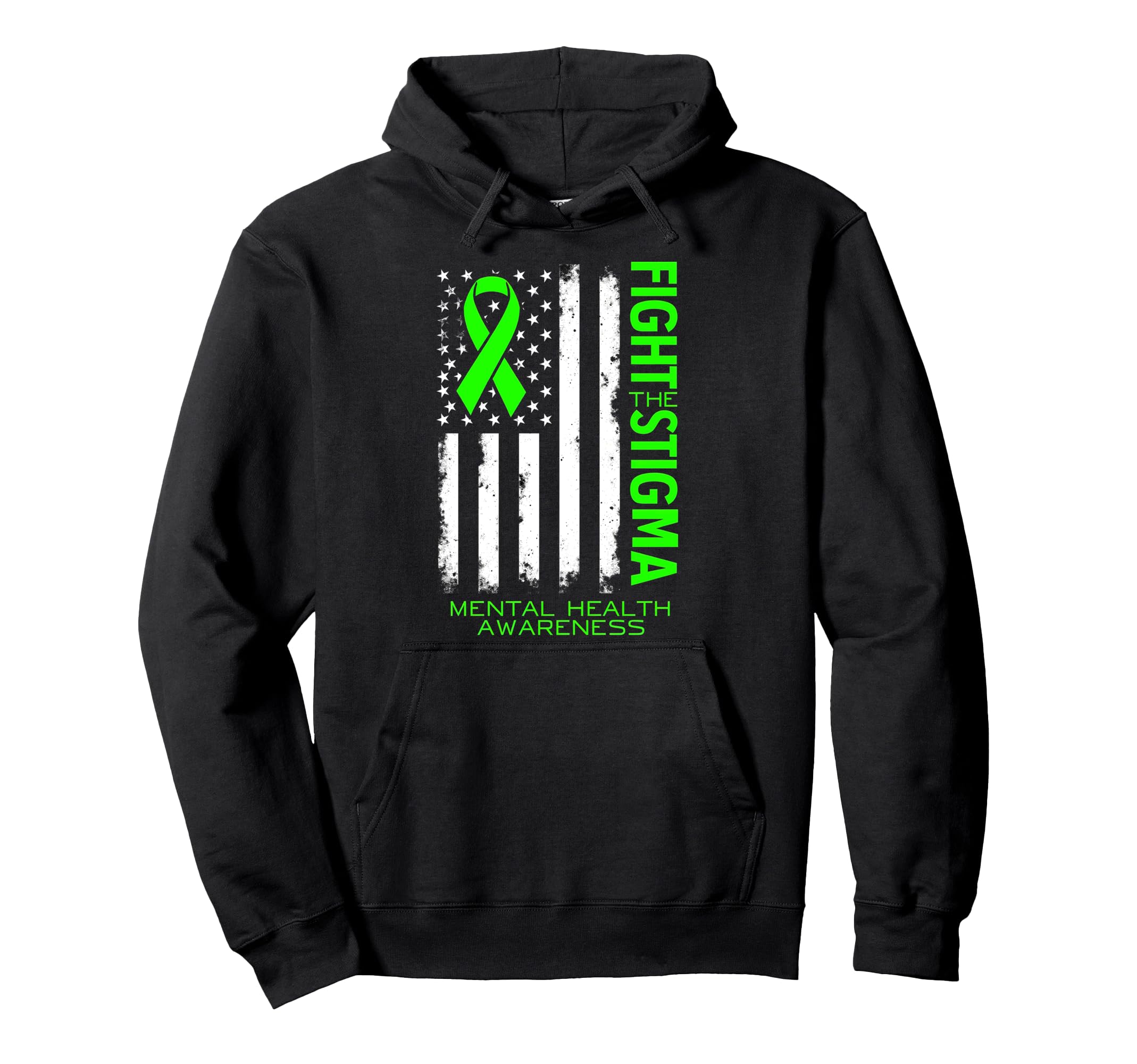 Us Flag Fight Stigma Mental Health Hoodie - Streetwear Style Men Women - T-Shirt, Sweatshirt, Hoodie