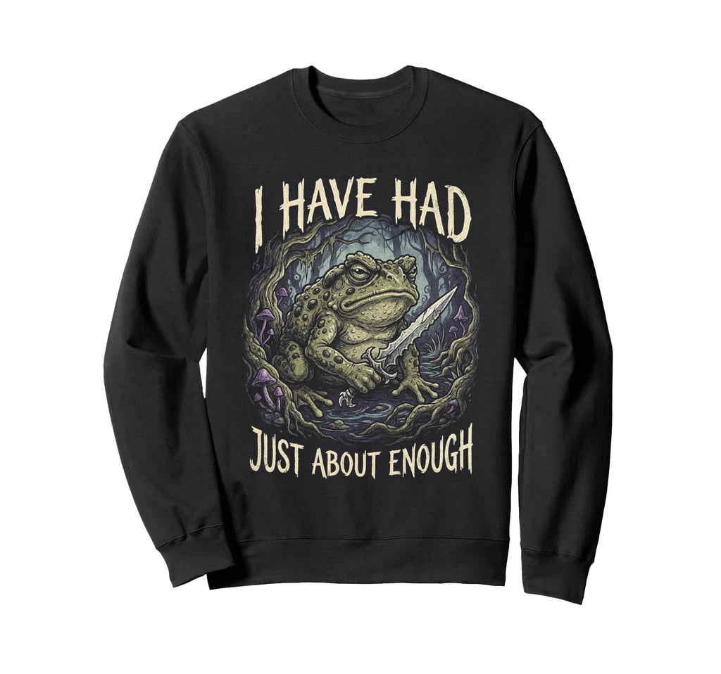 Grumpy Toad And Knife Goblincore Sweatshirt - Graphic Print for Adults - T-Shirt, Sweatshirt, Hoodie