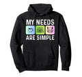 My Needs Are Simple Coffee Books Cats Hoodie - Aesthetic Graphic Unisex - T-Shirt, Sweatshirt, Hoodie