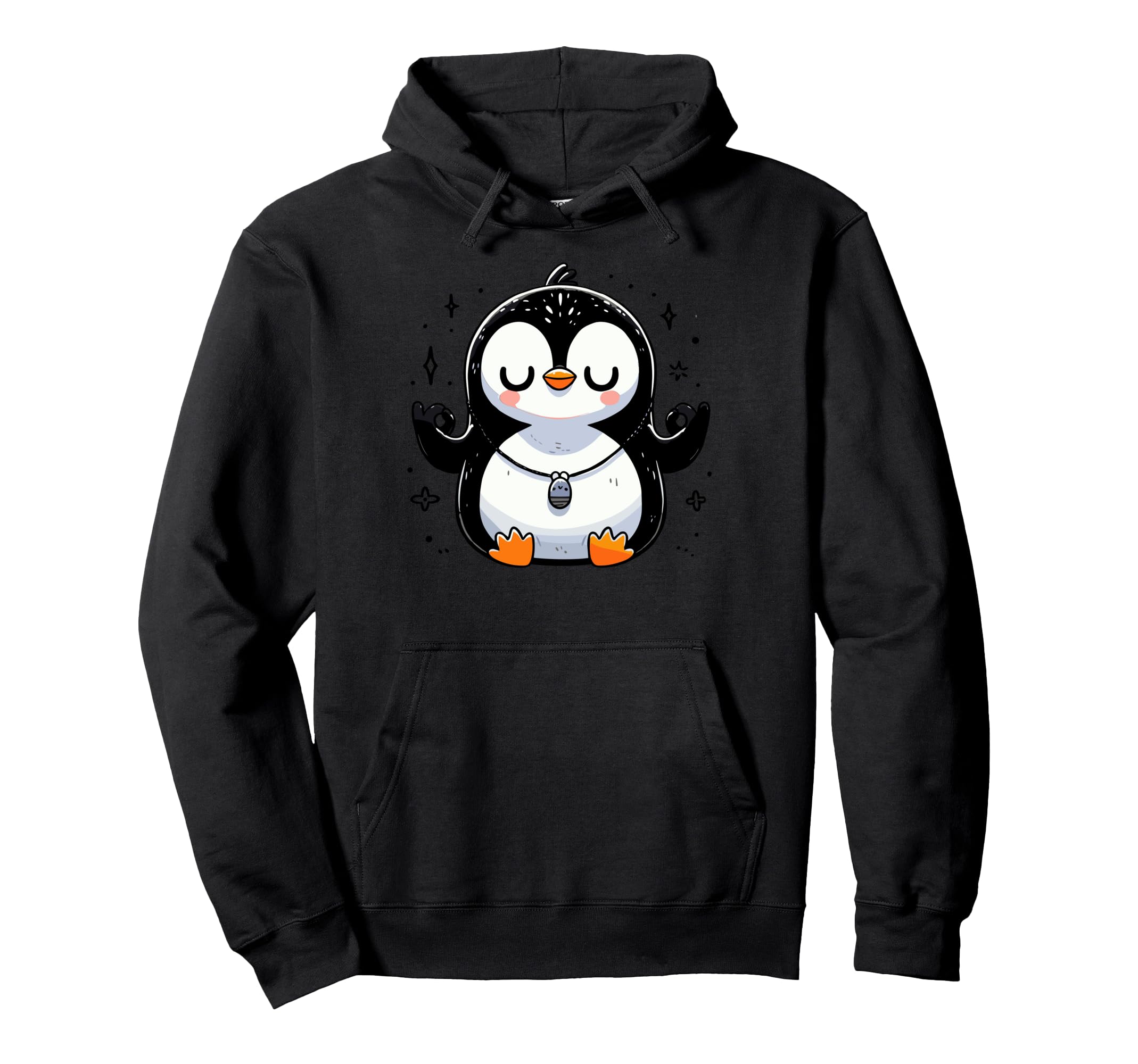 Meditation Penguin Yoga Pose Relaxing Hoodie - Fun Novelty Design Unisex - T-Shirt, Sweatshirt, Hoodie