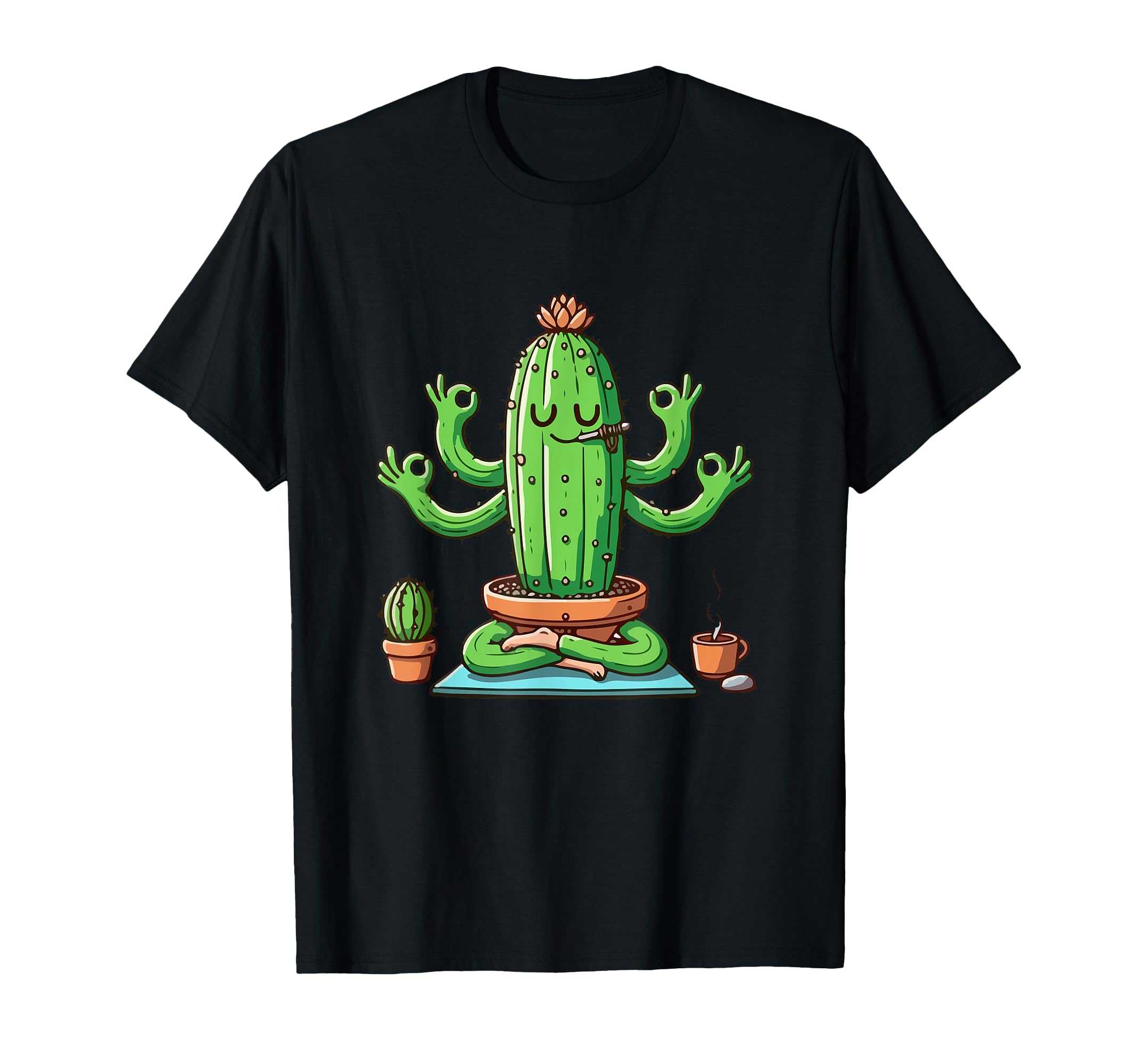 Meditation Cactus Yoga Pose Relaxing T-Shirt - Streetwear Style Men Women - T-Shirt, Sweatshirt, Hoodie
