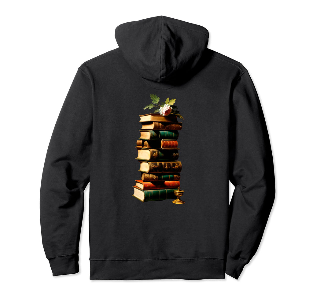 Book Worm Book Stack Reading Addict Hoodie - Custom Art Print Men Women - T-Shirt, Sweatshirt, Hoodie