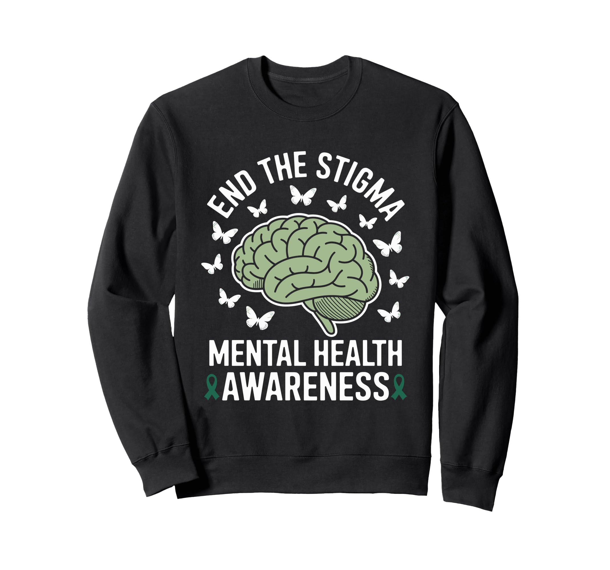 Mental Health Awareness End Stigma Sweatshirt - Minimalist Print for Adults - T-Shirt, Sweatshirt, Hoodie