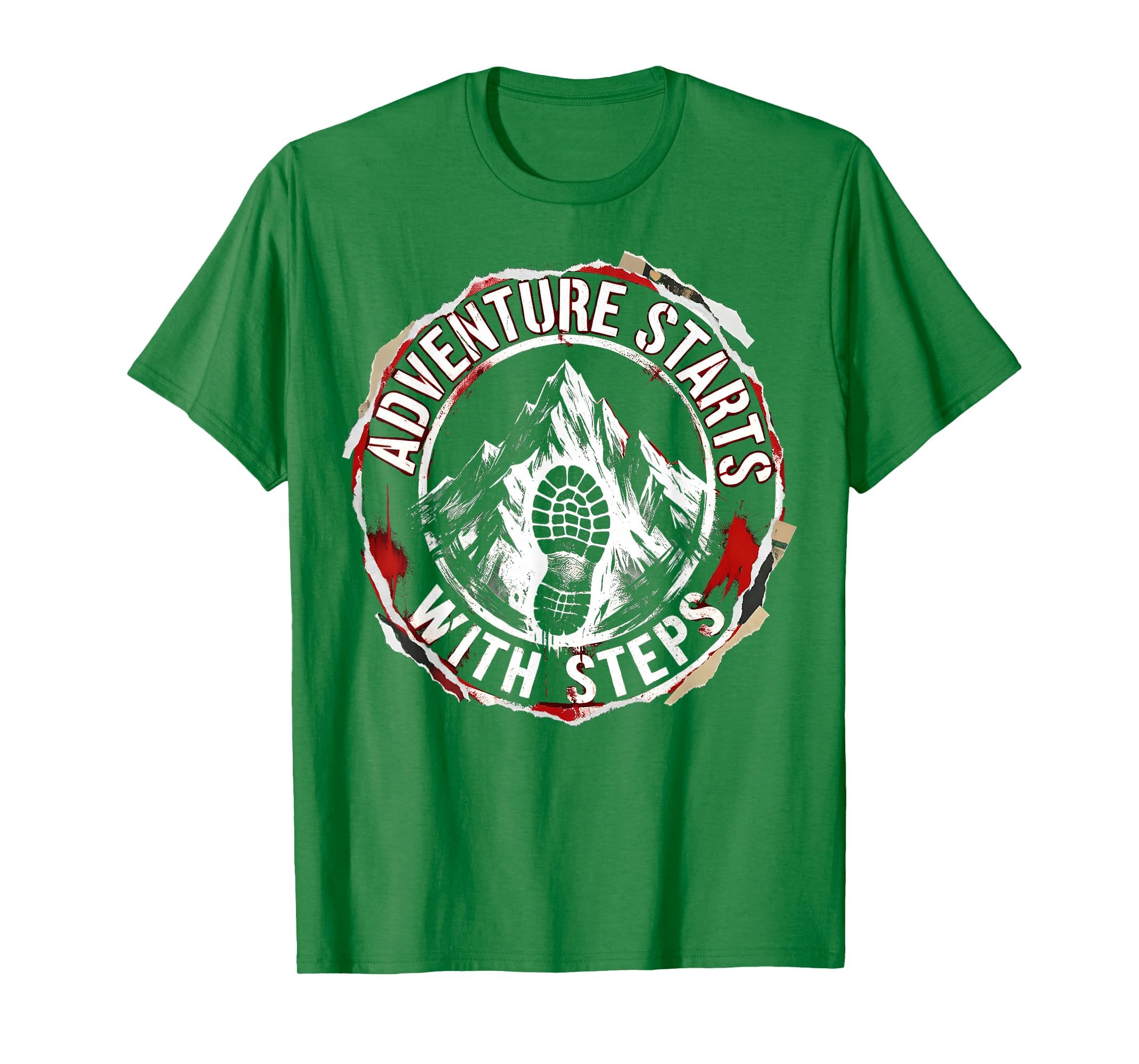 Adventure Starts Steps Hiking T-Shirt - Aesthetic Graphic Men Women - T-Shirt, Sweatshirt, Hoodie