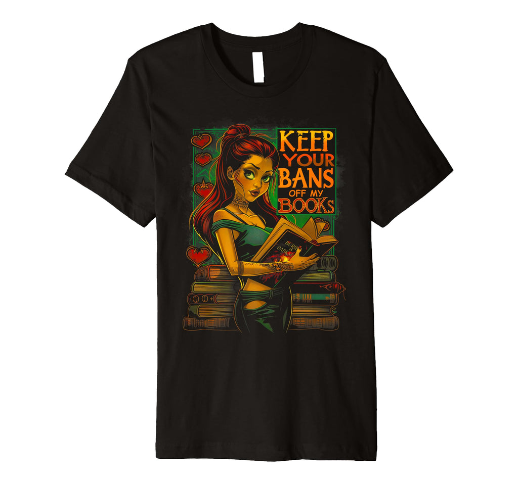 Keep Your Bans Off My Books Dark T-Shirt - Minimalist Print Men Women - T-Shirt, Sweatshirt, Hoodie