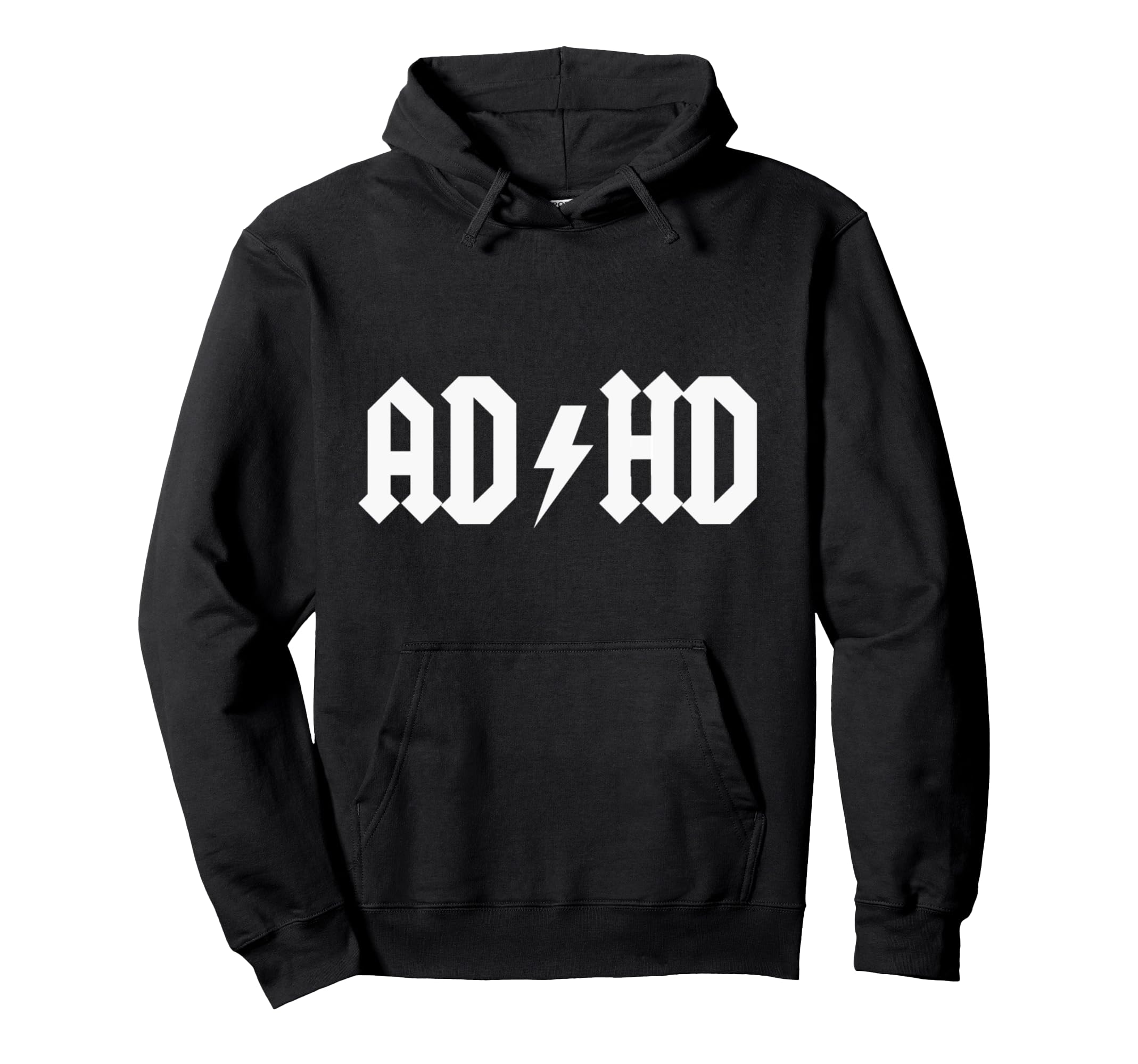 Ad Hd Lightning Bolt Symbol White Hoodie - Streetwear Style Unisex - T-Shirt, Sweatshirt, Hoodie