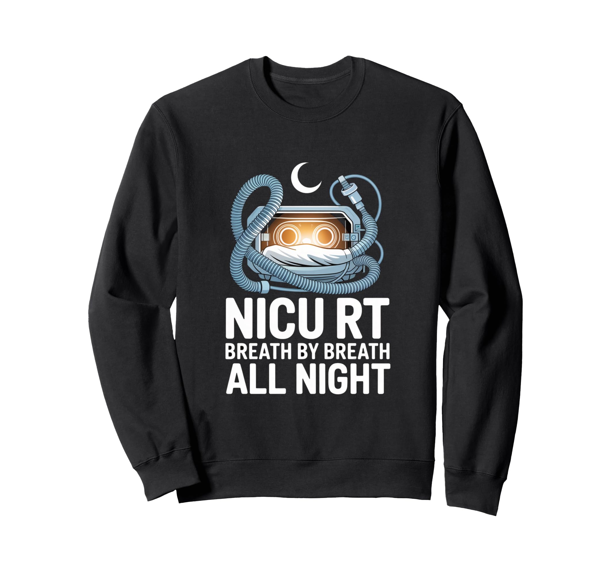 Nicu Rt Breath Breath All Night Sweatshirt - Casual Everyday Wear Men Women - T-Shirt, Sweatshirt, Hoodie