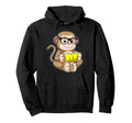 Monkey Nerd Book Glasses Hoodie - Streetwear Style Unisex - T-Shirt, Sweatshirt, Hoodie