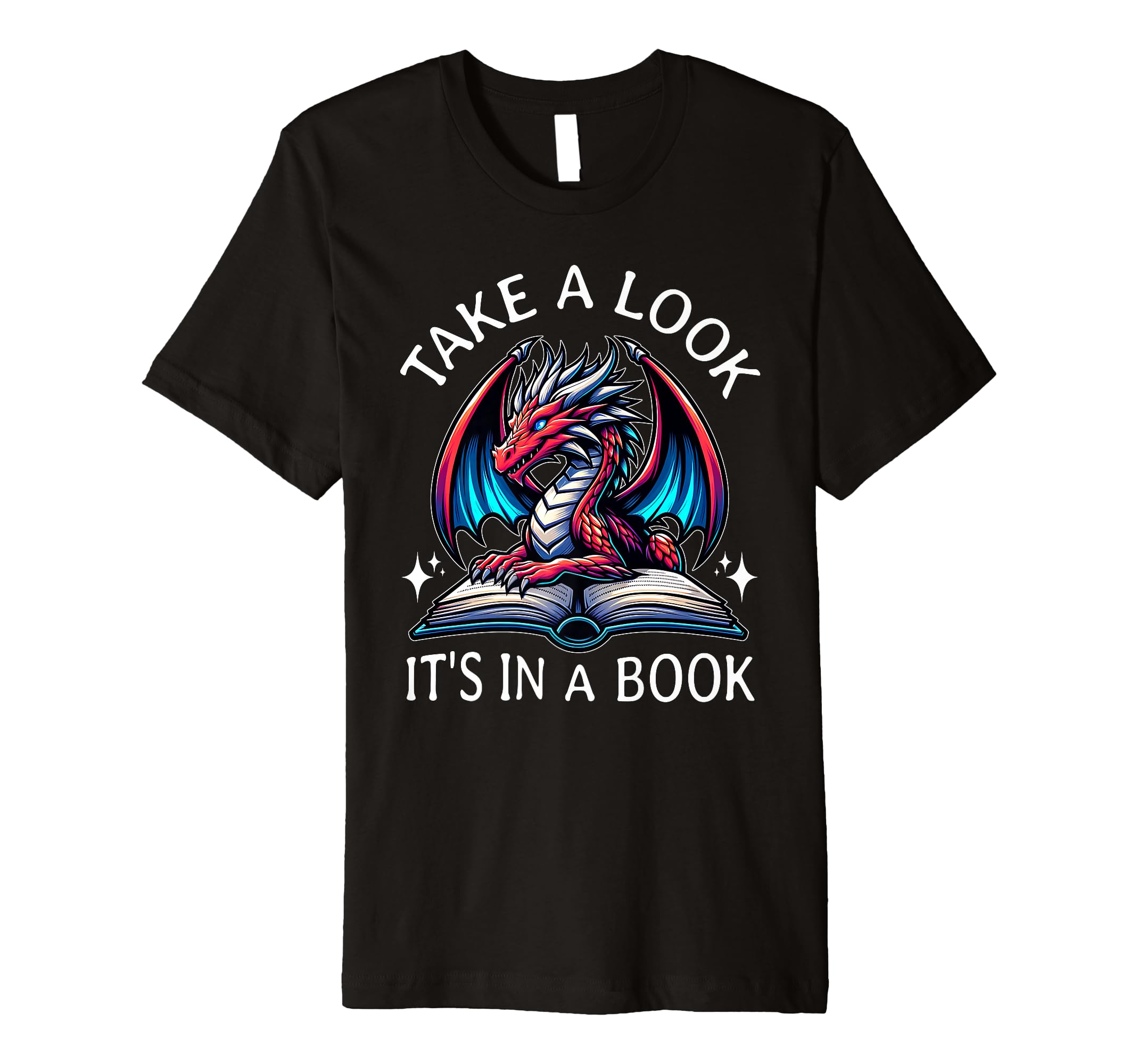 Dragon Reading Bookworm Book T-Shirt - Graphic Print Unisex - T-Shirt, Sweatshirt, Hoodie