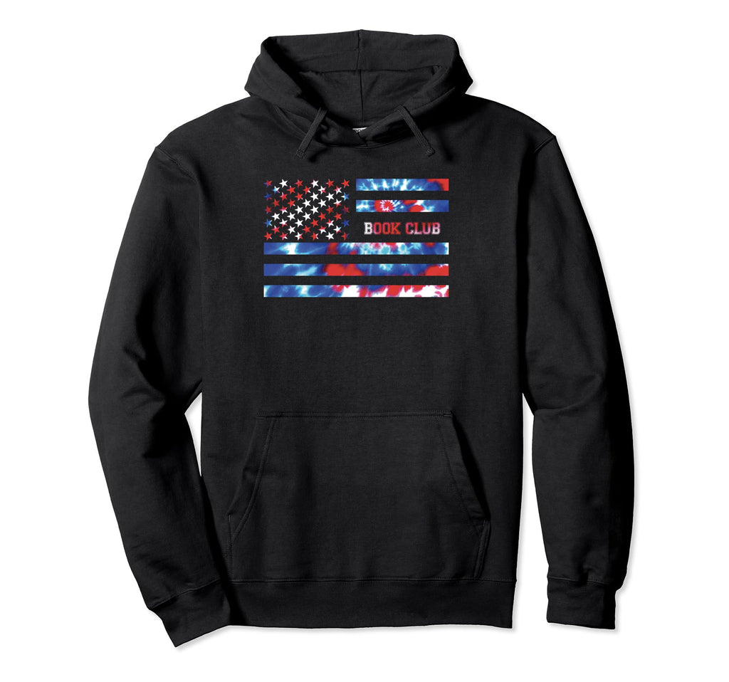 Book Club Tie Dye Red White Blue Hoodie - Casual Everyday Wear Men Women - T-Shirt, Sweatshirt, Hoodie