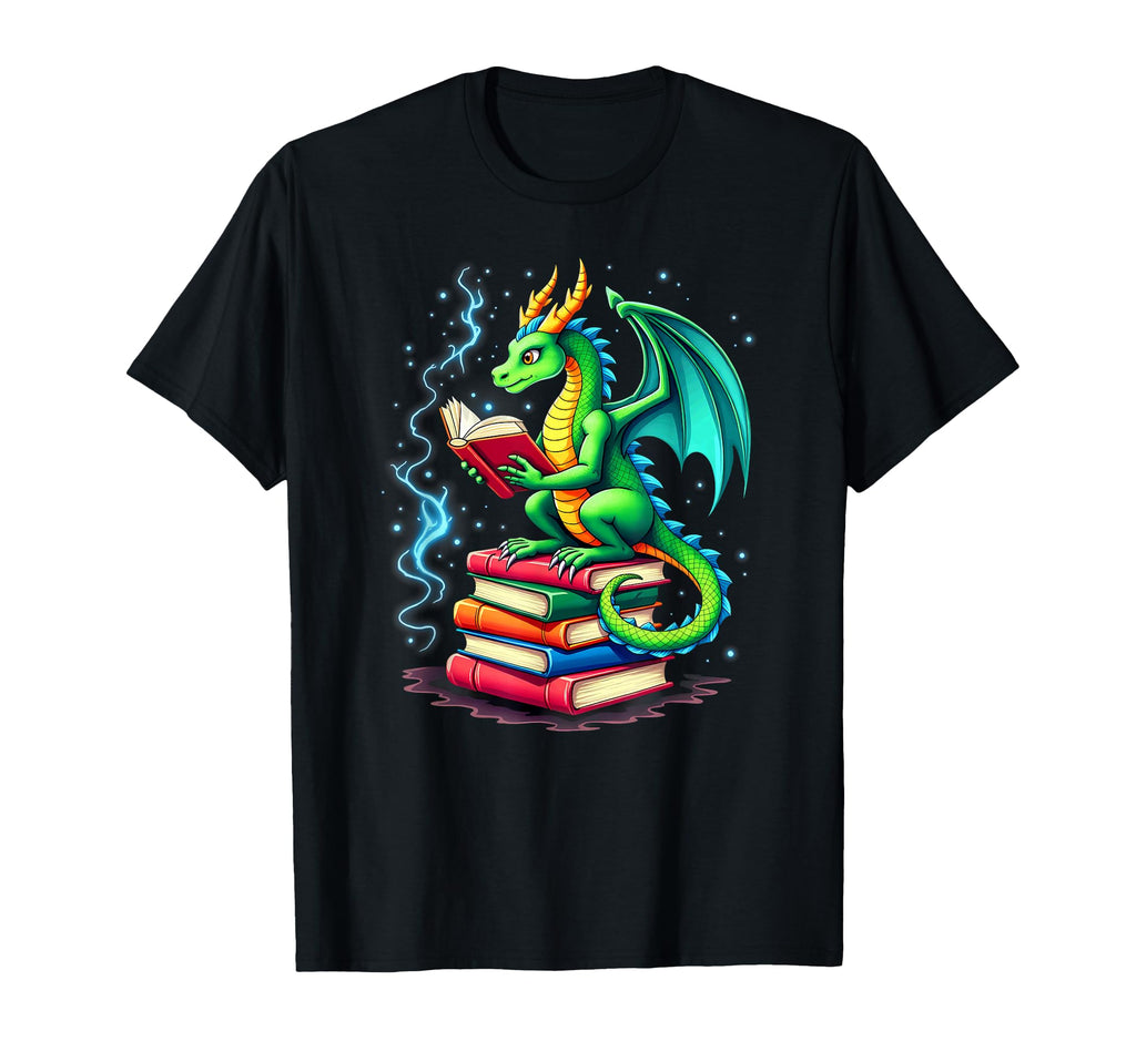 Bookworm Book Dragon School Librarian Sweatshirt - Graphic Print Unisex - T-Shirt, Sweatshirt, Hoodie