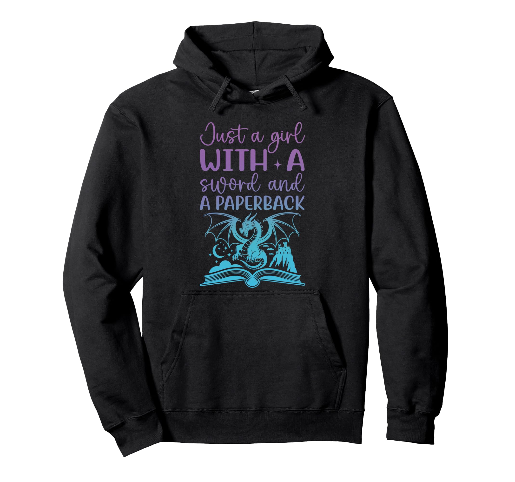 Just Sword And Paperback Fantasy Hoodie - Casual Everyday Wear Men Women - T-Shirt, Sweatshirt, Hoodie