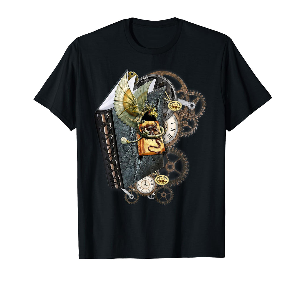 Steampunk Art Dragon Story Book T-Shirt - Aesthetic Graphic for Adults - T-Shirt, Sweatshirt, Hoodie