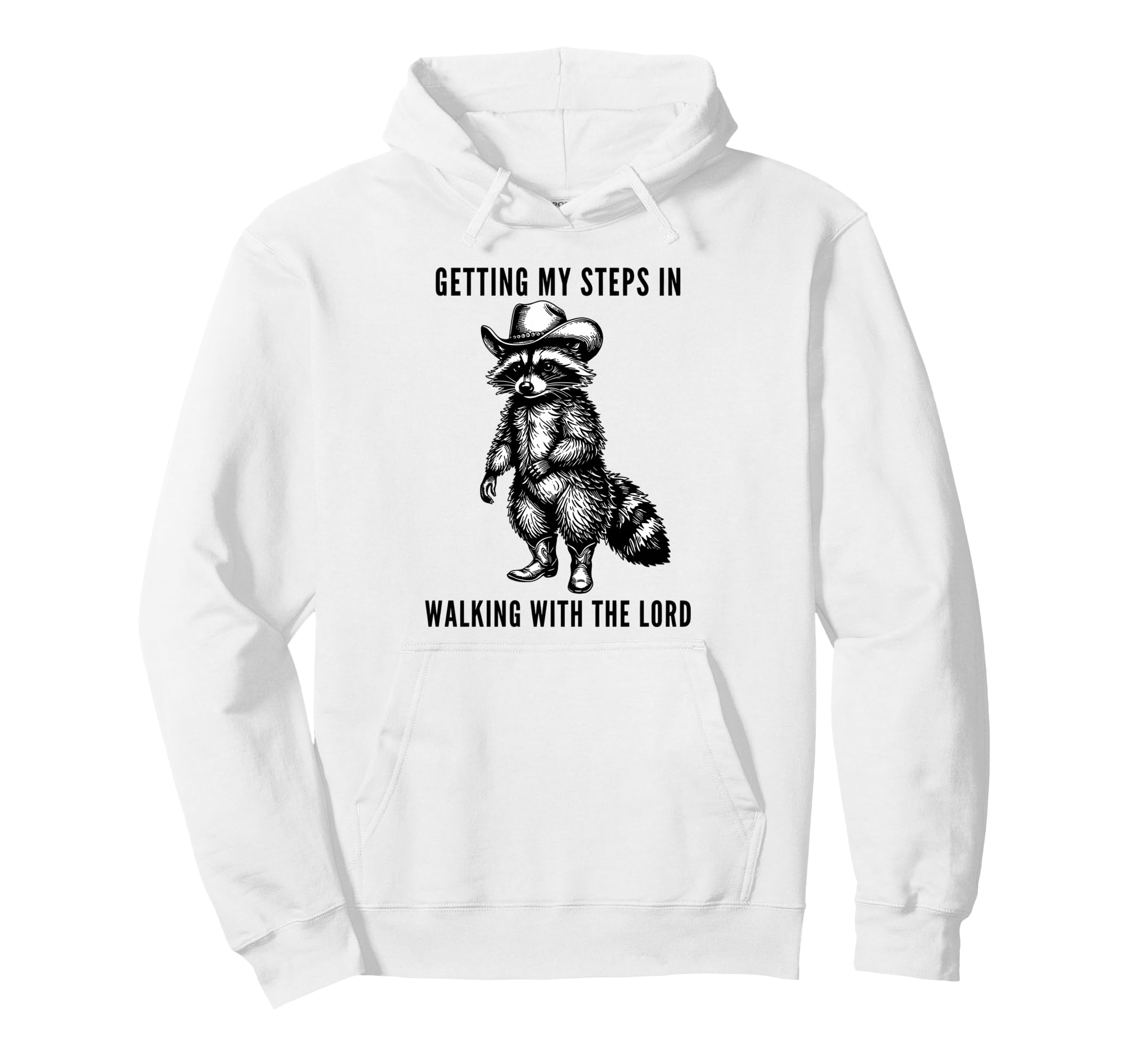 Getting My Steps Walking Lord Raccoon Hoodie - Novelty Apparel Unisex - T-Shirt, Sweatshirt, Hoodie