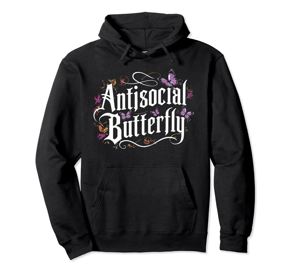 Antisocial Butterfly Introvert Hoodie - Unique Graphic Unisex - T-Shirt, Sweatshirt, Hoodie