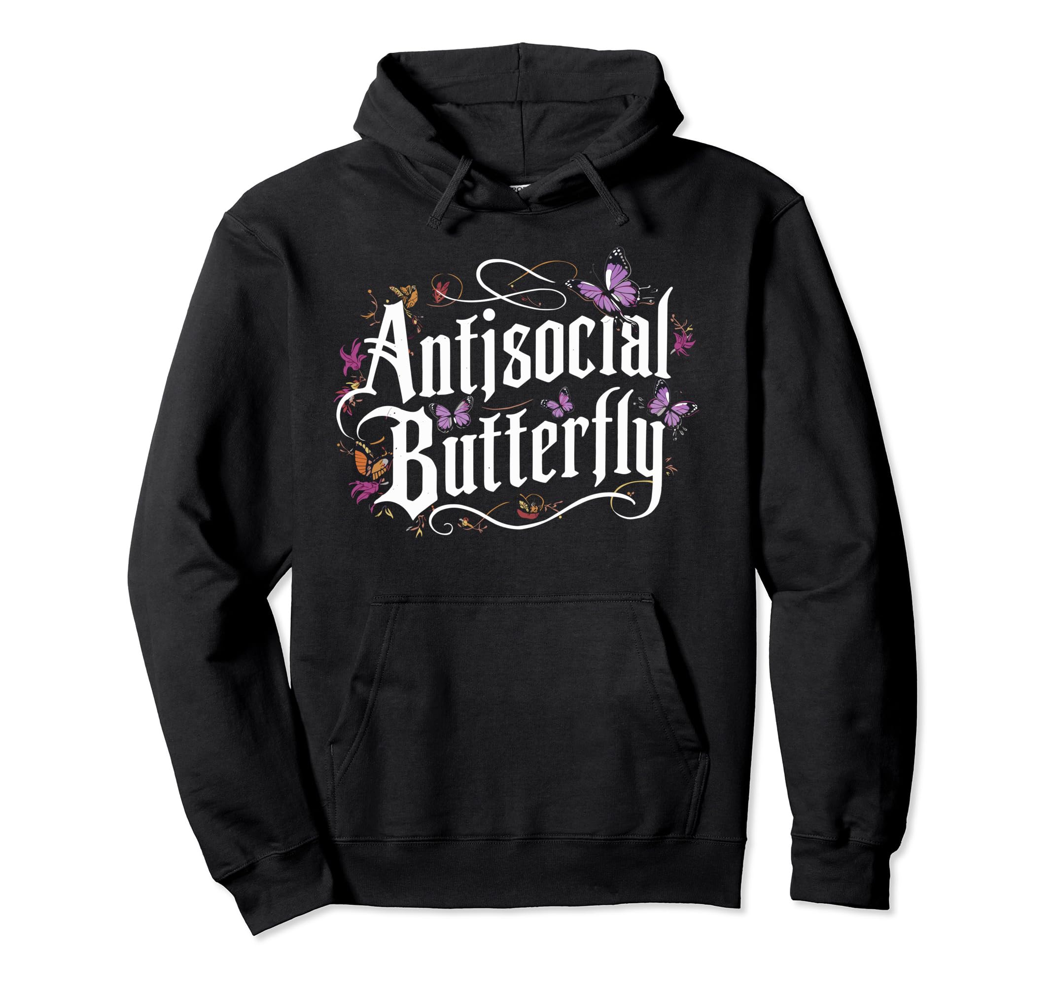 Antisocial Butterfly Introvert Hoodie - Unique Graphic Unisex - T-Shirt, Sweatshirt, Hoodie