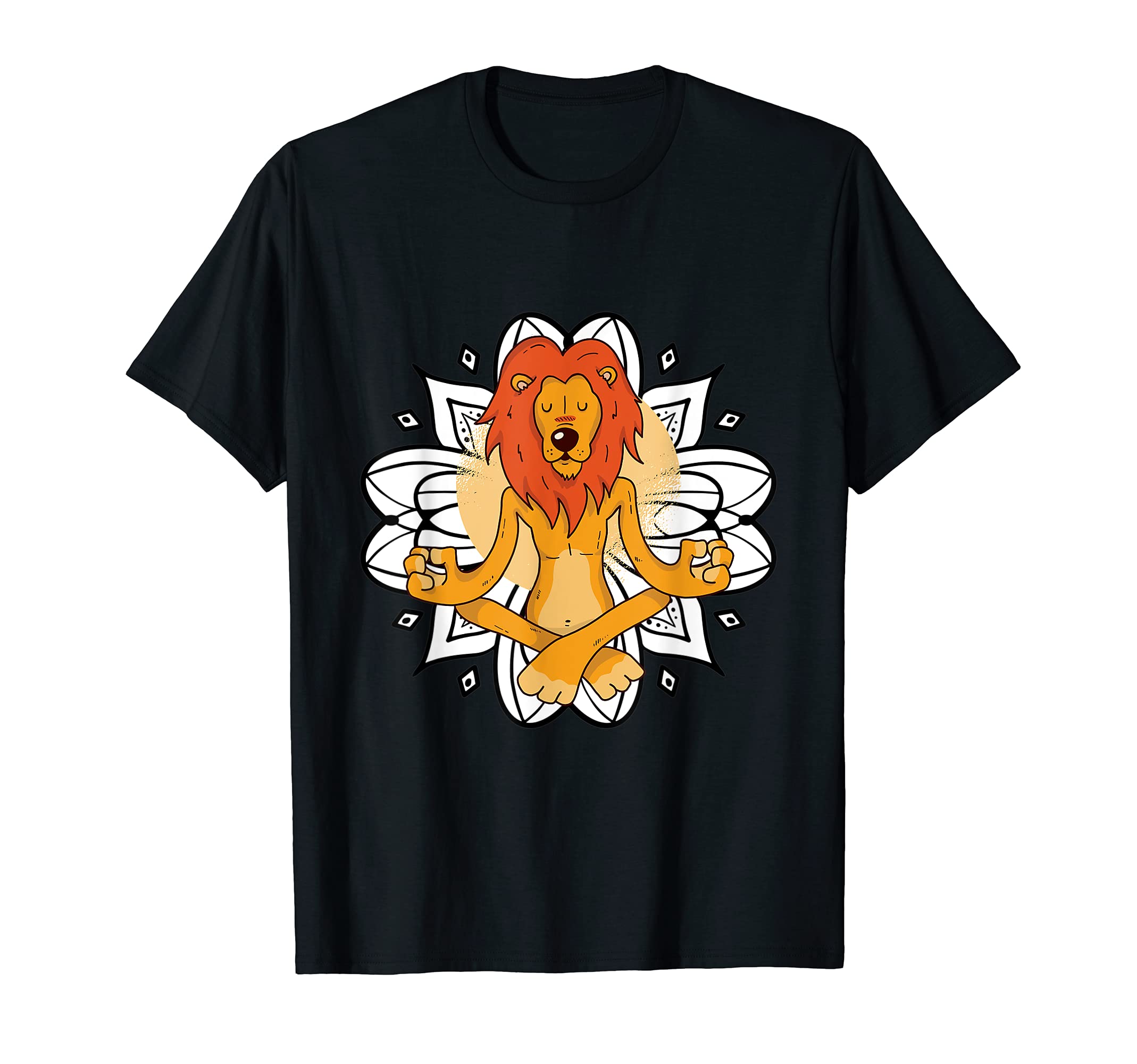 Meditating Lion Yoga Mindfulness Lion T-Shirt - Custom Art Print for Adults - T-Shirt, Sweatshirt, Hoodie