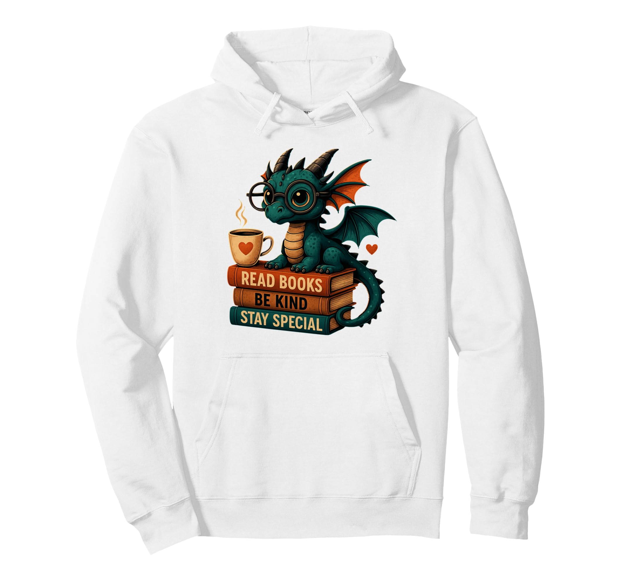 Book Lovers Reading Dragon Reading Hoodie - Graphic Print for Adults - T-Shirt, Sweatshirt, Hoodie