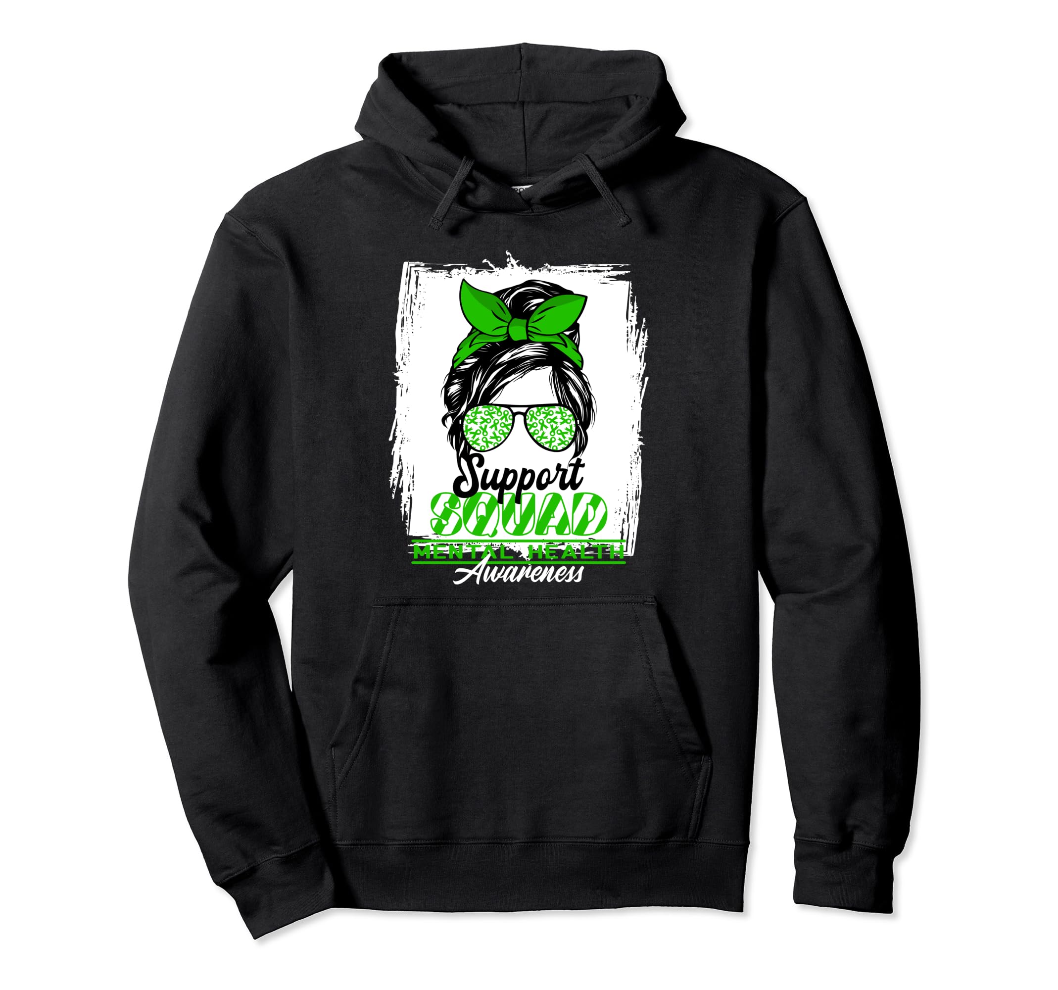 Messy Bun Support Awareness Squad I Hoodie - Unique Graphic for Adults - T-Shirt, Sweatshirt, Hoodie