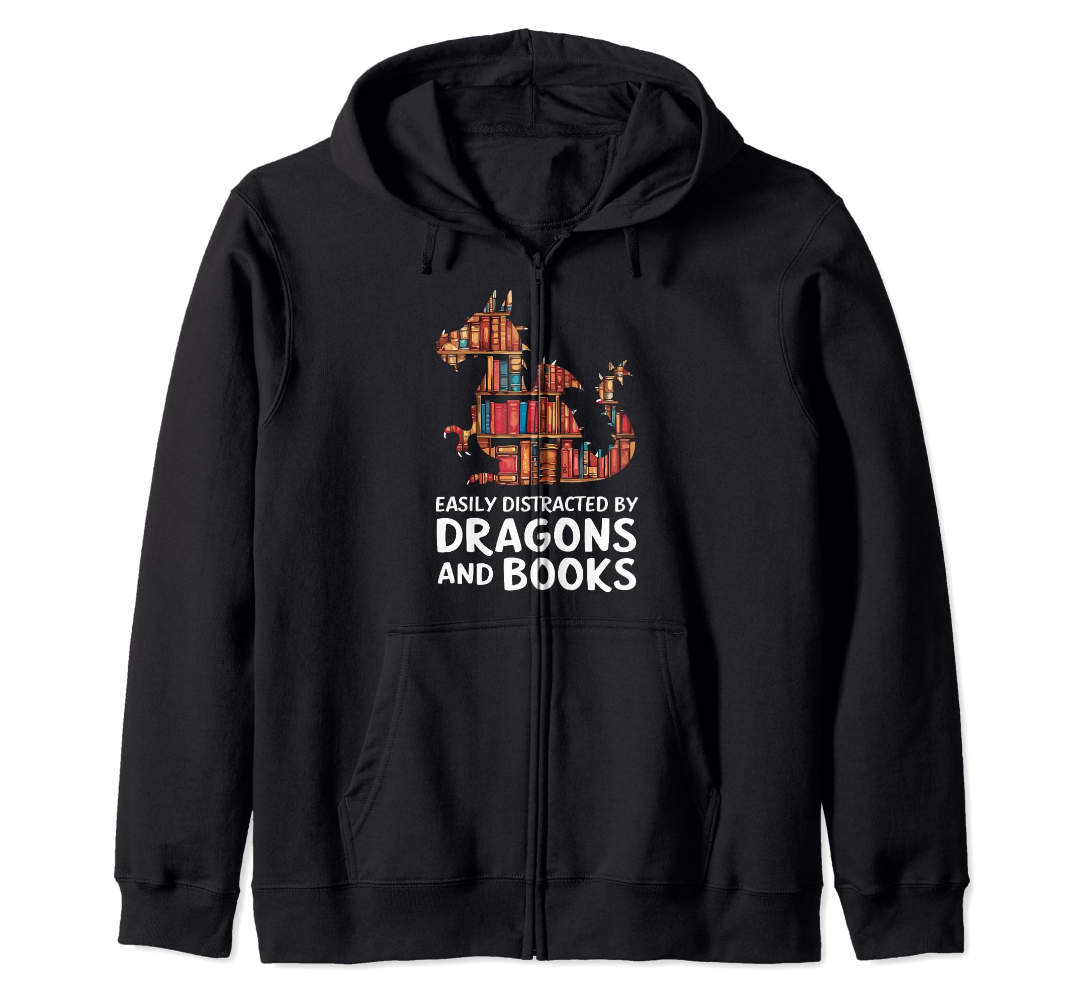 Reading Lover Fantasy Enthusiast Dragons Hoodie - Trendy Graphic Unisex - T-Shirt, Sweatshirt, Hoodie