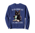 Funny Cat Coffee And Books Reading Sweatshirt - Fun Novelty Design Unisex - T-Shirt, Sweatshirt, Hoodie