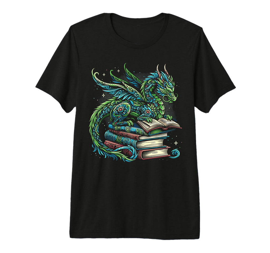 Book Dragon Reading Lover Tri Blend T-Shirt - Graphic Print Men Women - T-Shirt, Sweatshirt, Hoodie