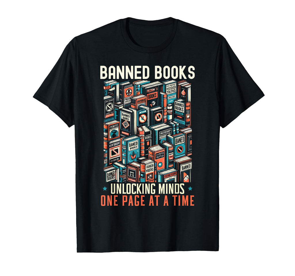 Read Banned Books Bookworm Book T-Shirt - Fun Novelty Design for Adults - T-Shirt, Sweatshirt, Hoodie